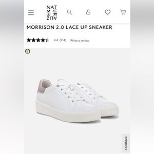 Naturalizer White and Cream Lace-Up Sneakers